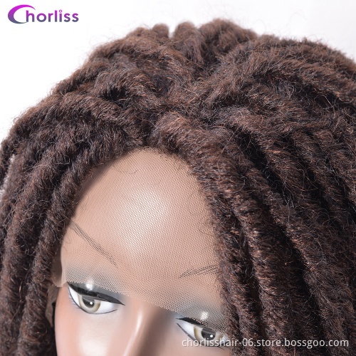 Hot Selling Premium Synthetic Afro Dreadlocks Braiding Hair Extension Wigs Lace Frontal Synthetic Faux Locs Crochet Hair Wigs